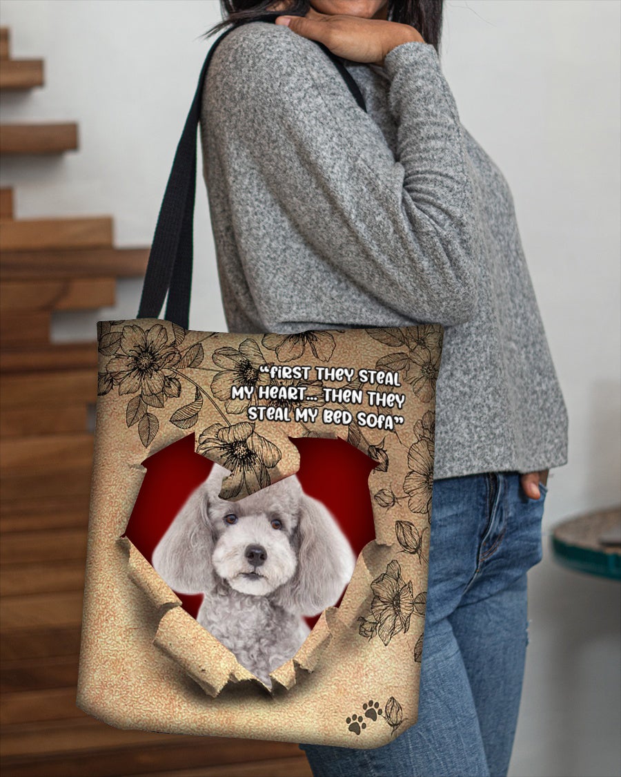 Poodle-Torn Cloth Tote Bag