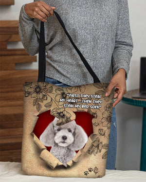 Poodle-Torn Cloth Tote Bag