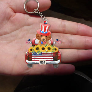Poodle-USA Truck Flat Acrylic Keychain
