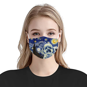 Poodle Dog Portrait Starry Night Styles EZ02 1804 Face Mask