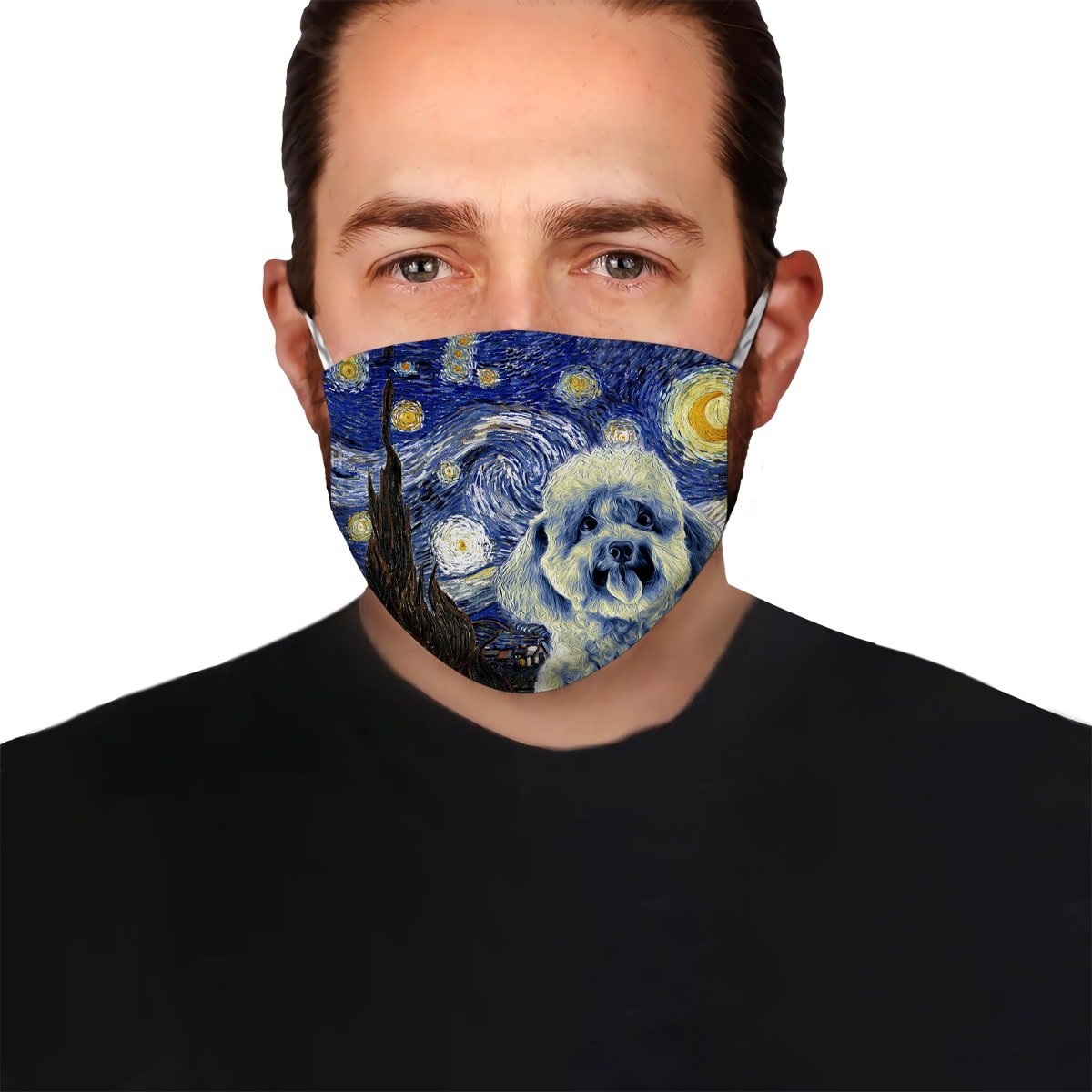 Poodle Dog Portrait Starry Night Styles EZ02 1804 Face Mask