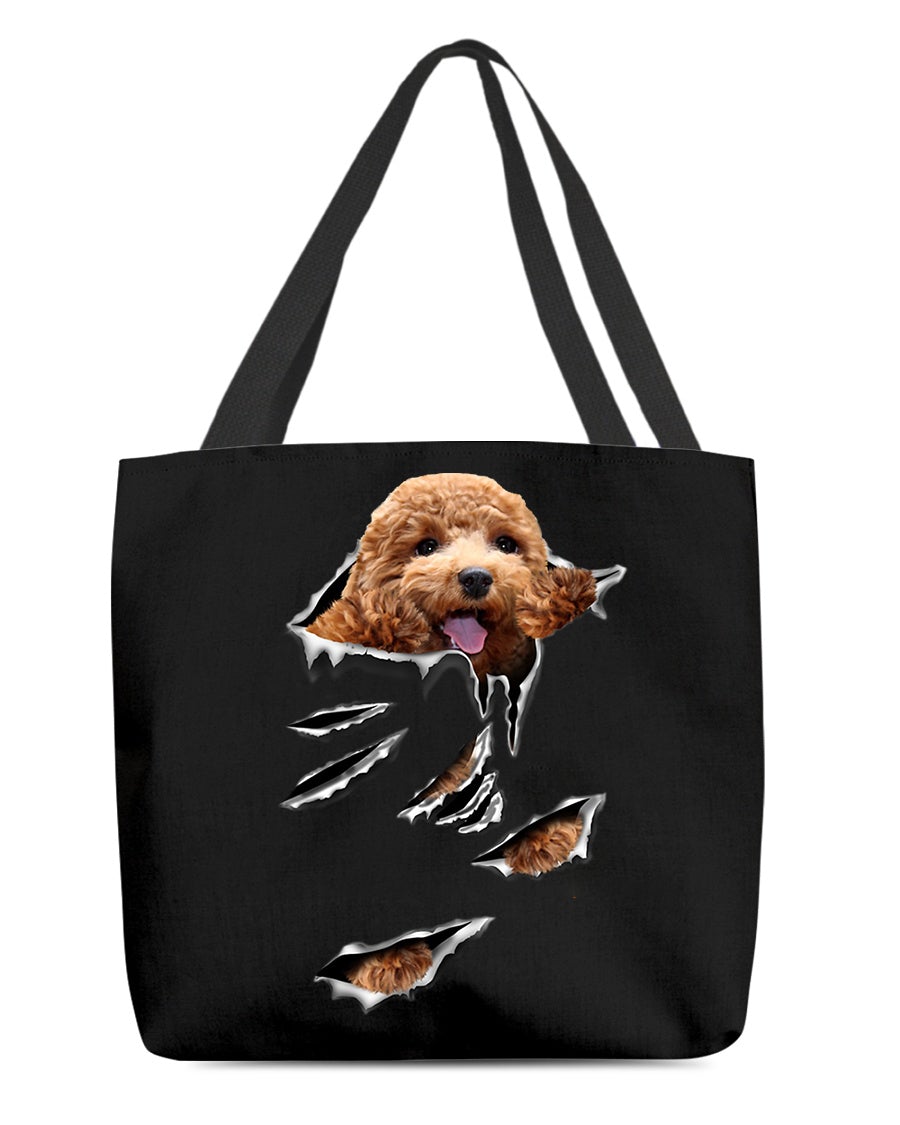 Cracks-Poodle 1-Cloth Tote Bag