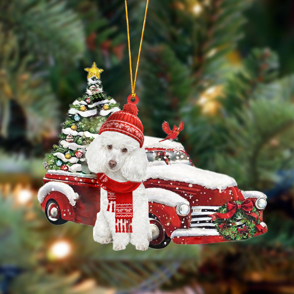 Poodle 1-Christmas Car Two Sided Ornament