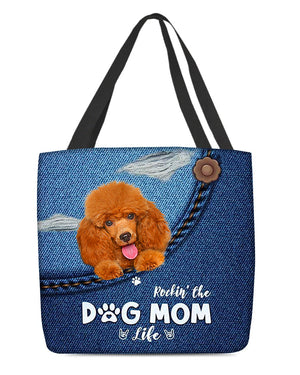 Poodle1-Dog Mom Life-Cloth Tote Bag