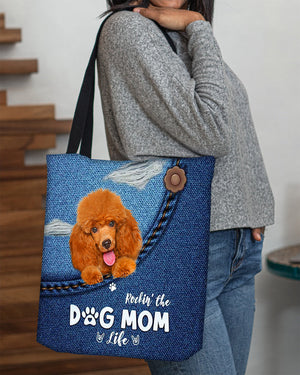 Poodle1-Dog Mom Life-Cloth Tote Bag