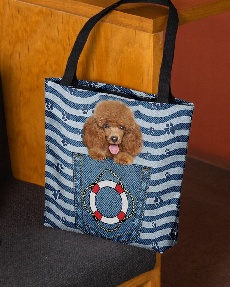 Poodle1 On Board-Cloth Tote Bag