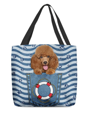 Poodle1 On Board-Cloth Tote Bag