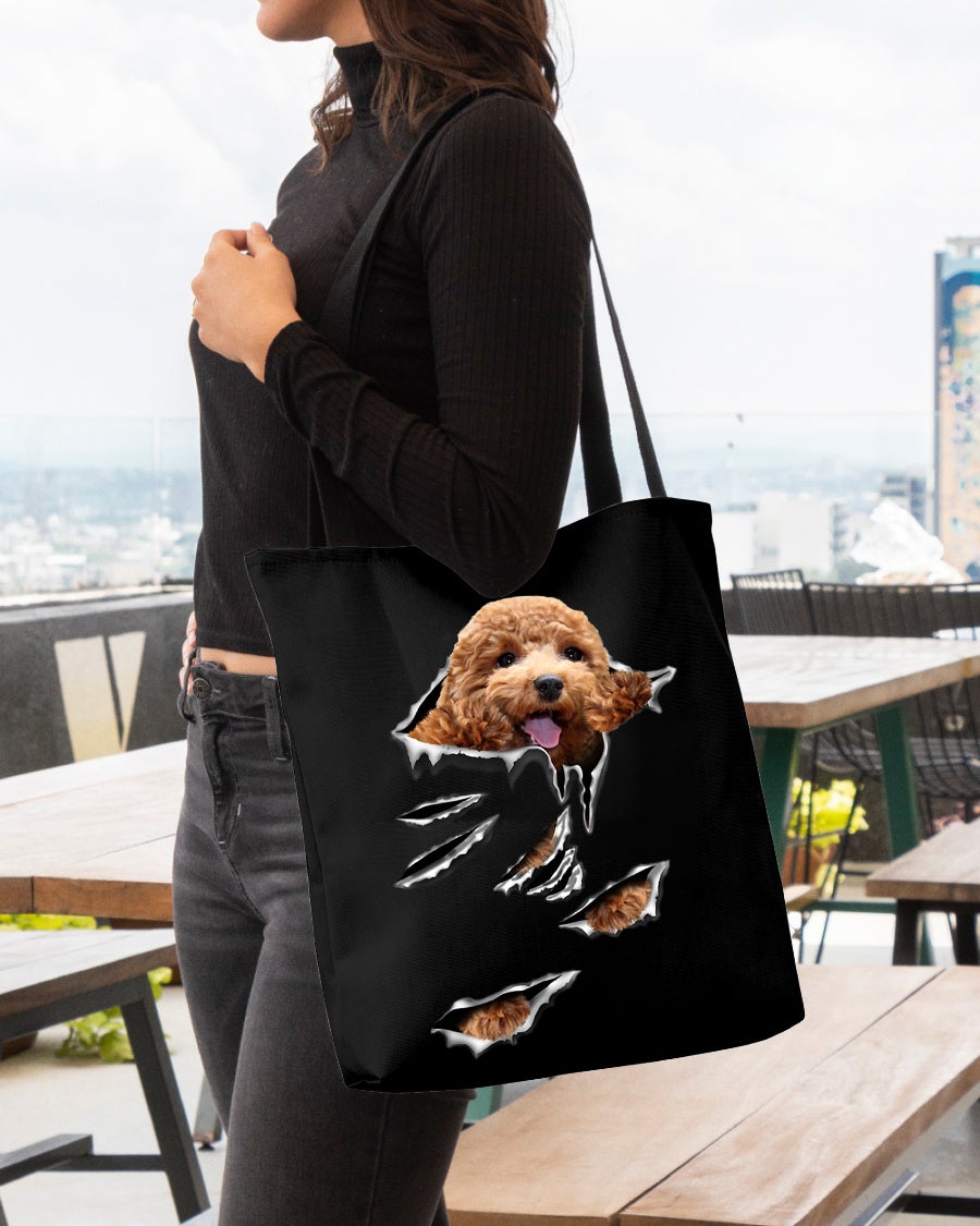 Cracks-Poodle 1-Cloth Tote Bag