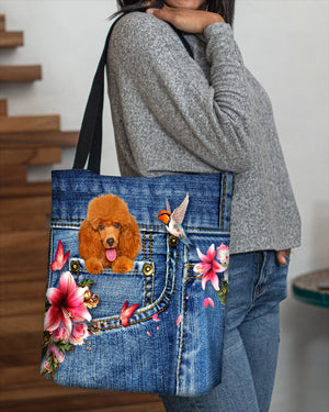 Poodle 2-Lily Cloth Tote Bag