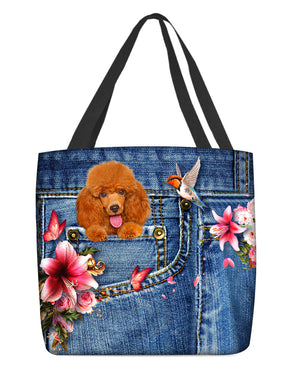 Poodle 2-Lily Cloth Tote Bag