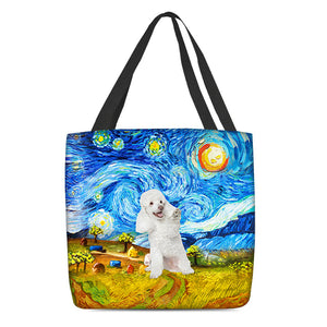 Poodle 2-Oil Painting-Cloth Tote Bag