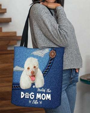 Poodle2-Dog Mom Life-Cloth Tote Bag