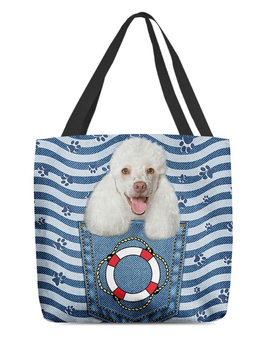 Poodle2 On Board-Cloth Tote Bag