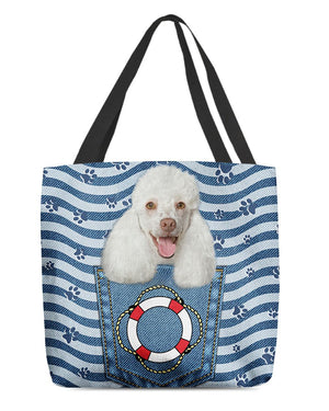 Poodle2 On Board-Cloth Tote Bag