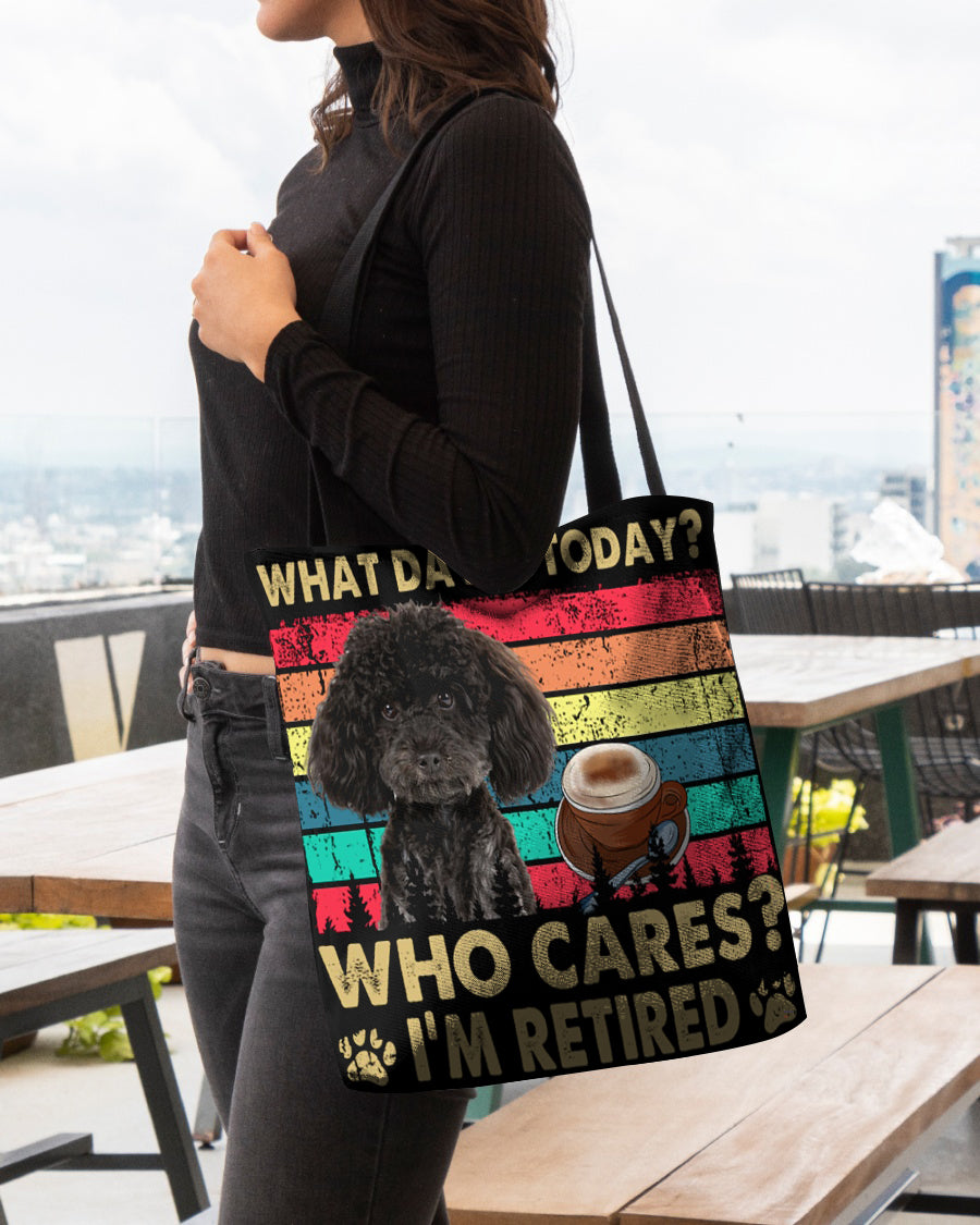 Poodle2 Who Cares-Cloth Tote Bag