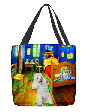 Poodle in the bedroom-Cloth Tote Bag