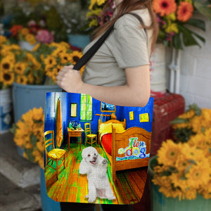 Poodle in the bedroom-Cloth Tote Bag