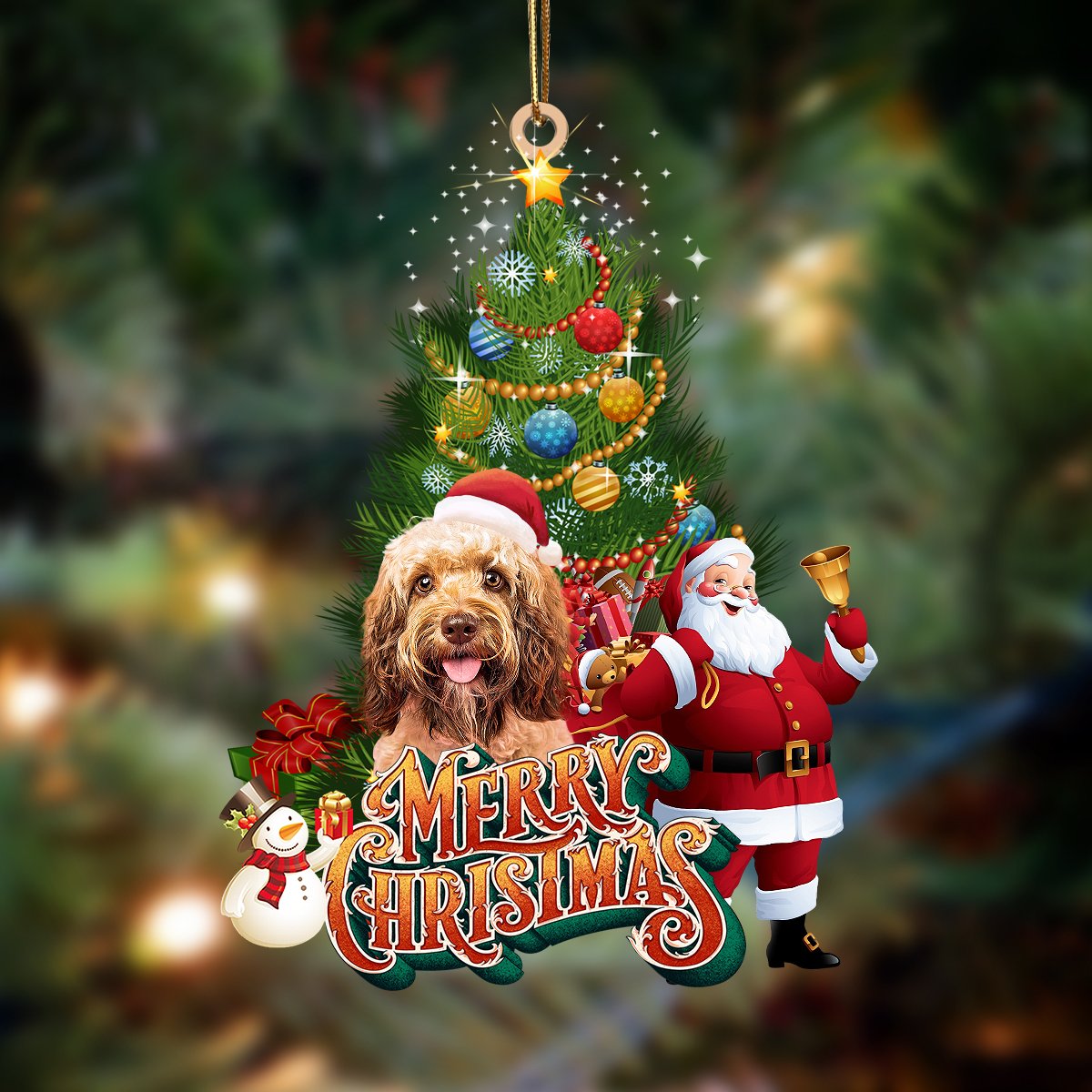 Poodle 4-Christmas Tree&Dog Hanging Ornament