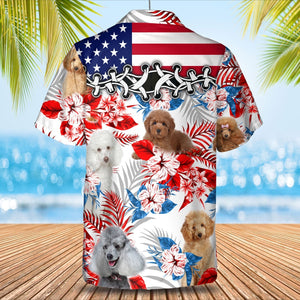 Poodle American Flag Hawaiian Shirt