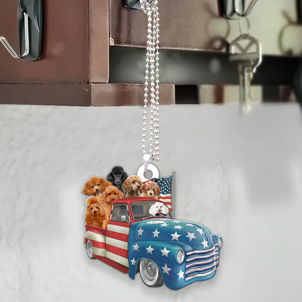 Poodle Happy Independence Day Two Sides Ornament