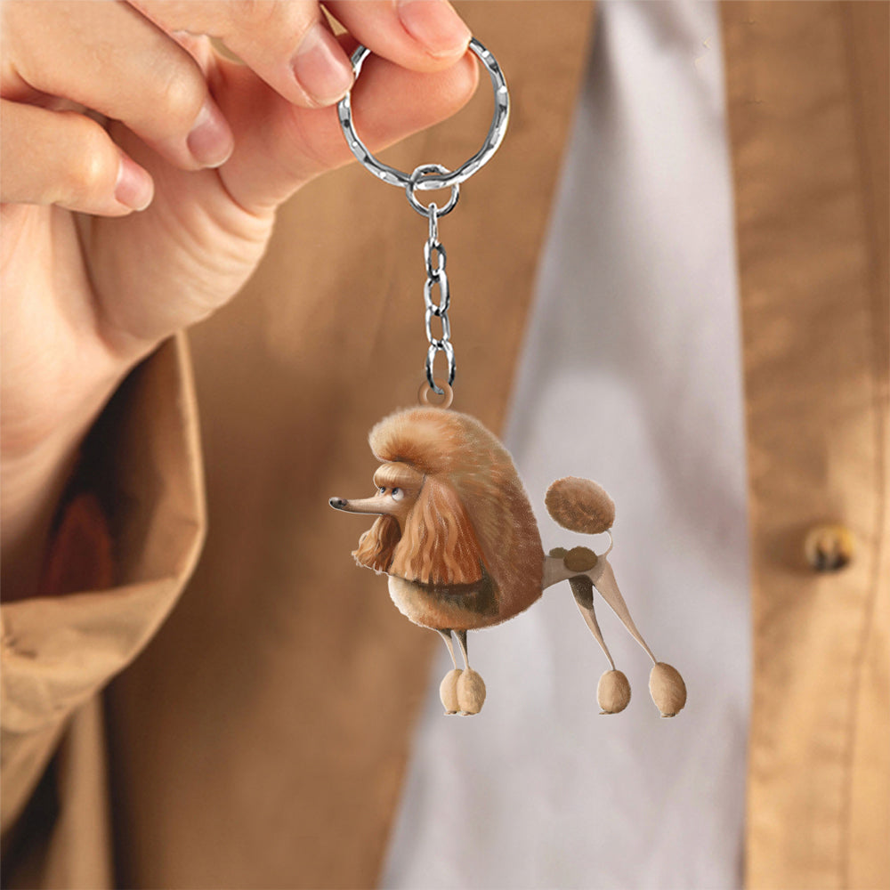 Poodle Miniture-Look at me flat Acrylic Keychain