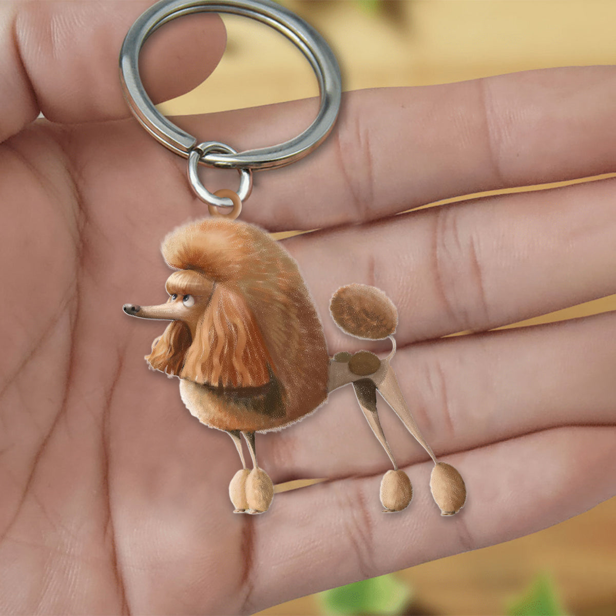 Poodle Miniture-Look at me flat Acrylic Keychain