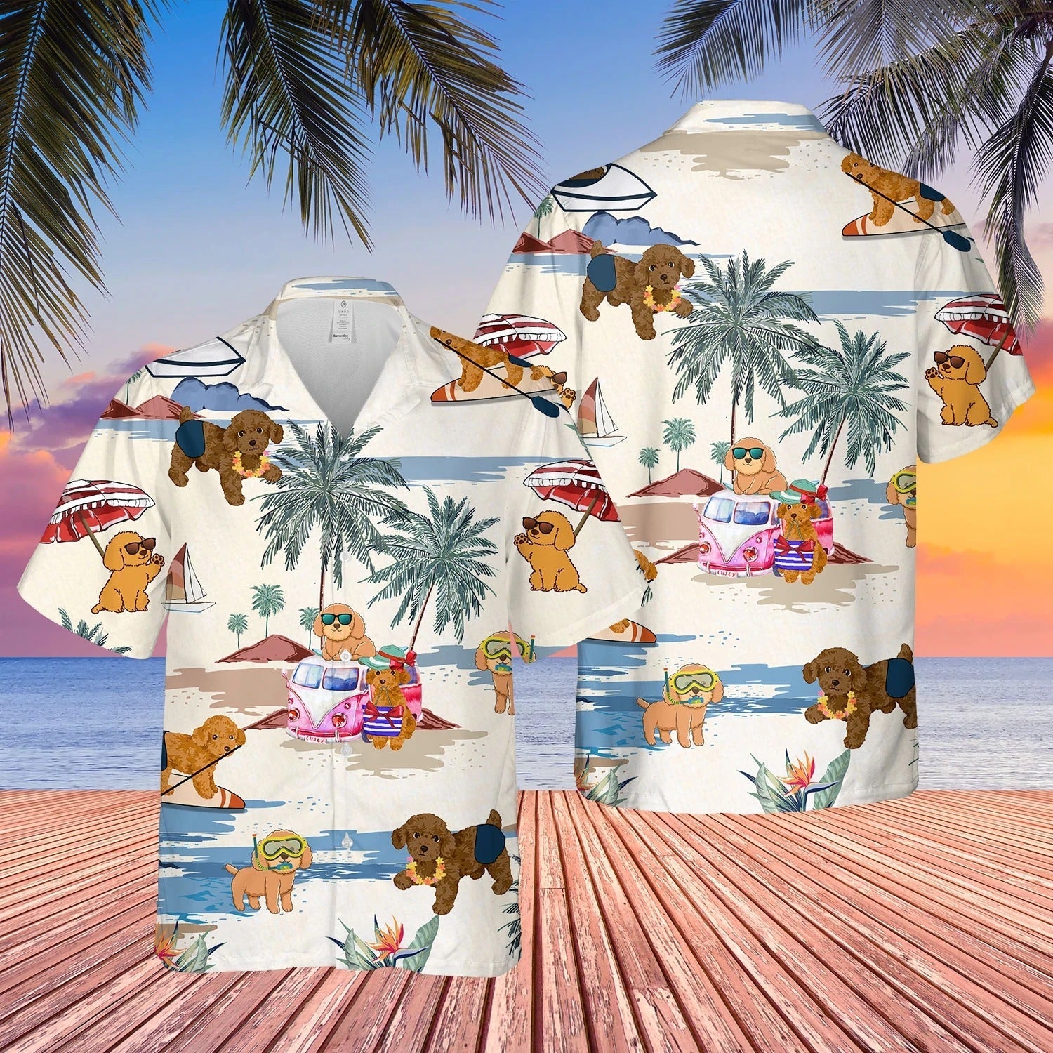 Poodle Toy Summer Beach Hawaiian Shirt