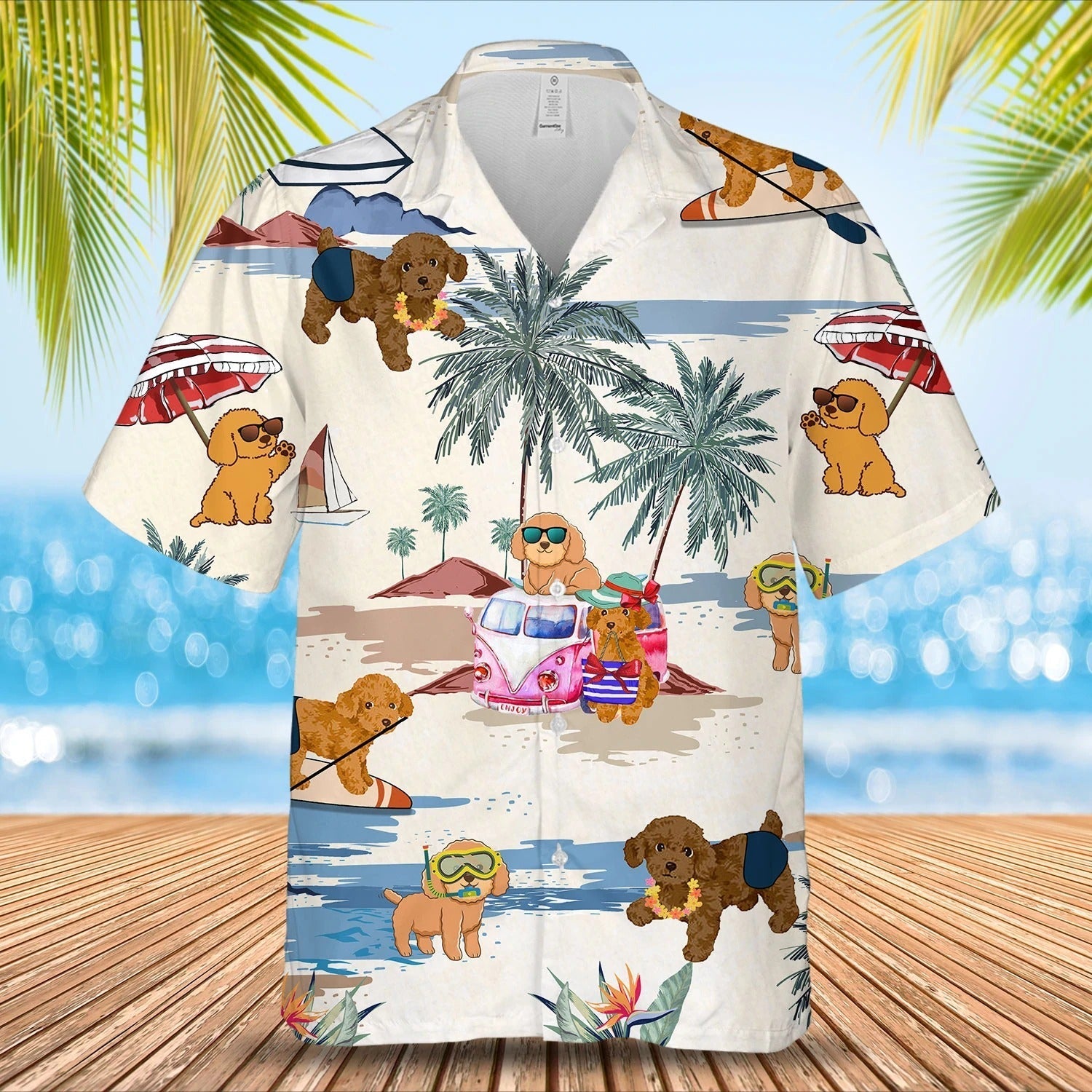 Poodle Toy Summer Beach Hawaiian Shirt