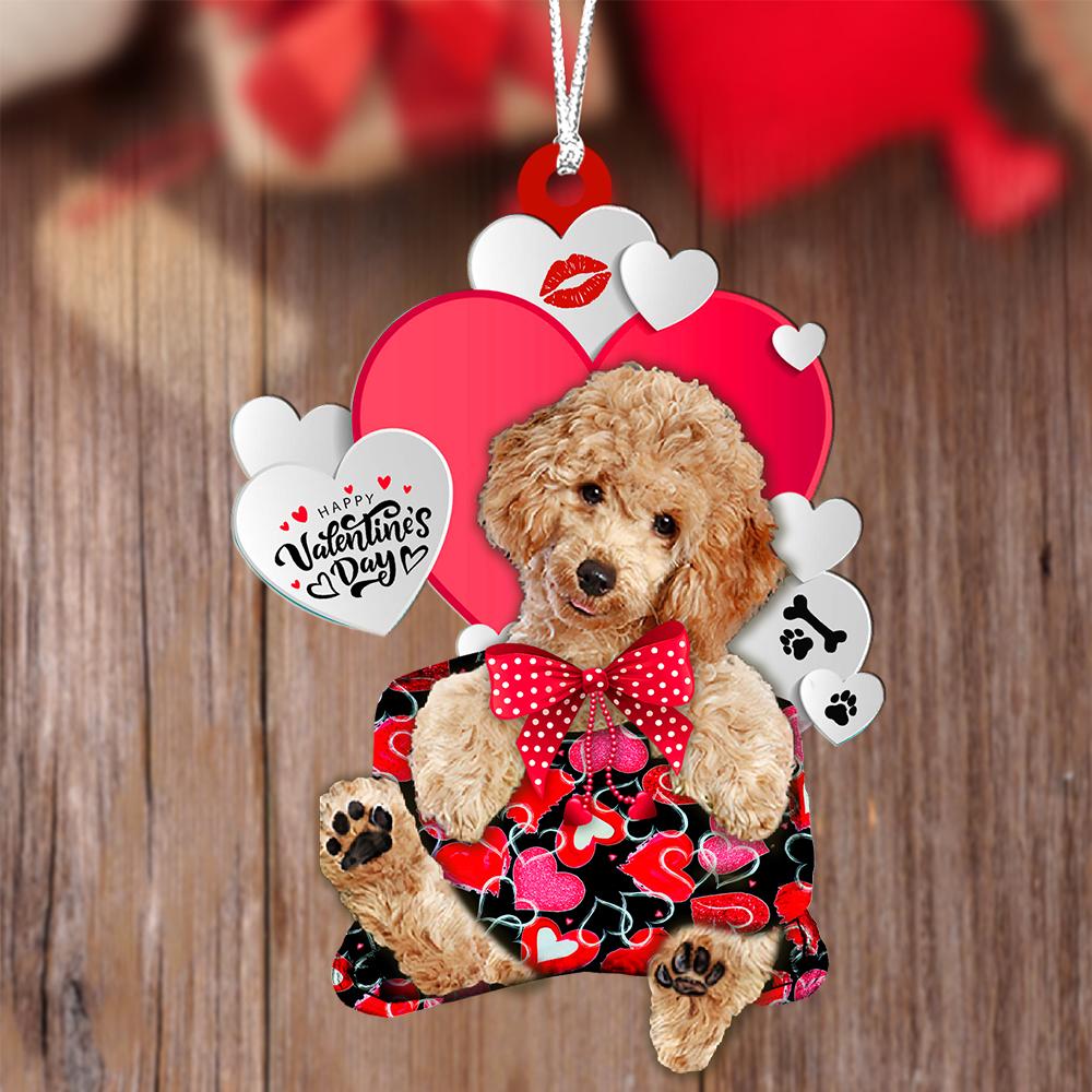 Poodle Valentine's Day Sleeping Bag-Two Sides Ornament