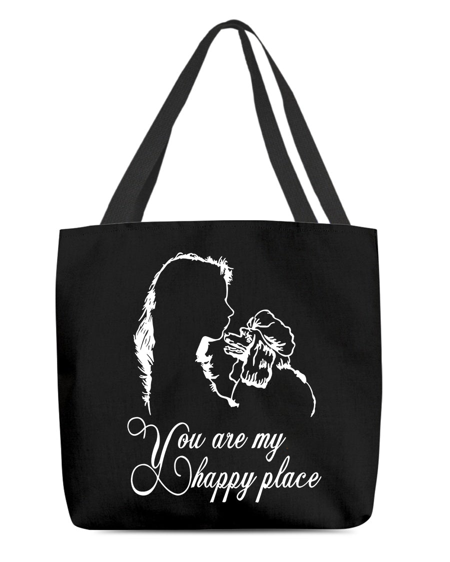 Poodle You Are My Happy Place-Cloth Tote Bag