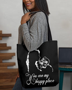 Poodle You Are My Happy Place-Cloth Tote Bag