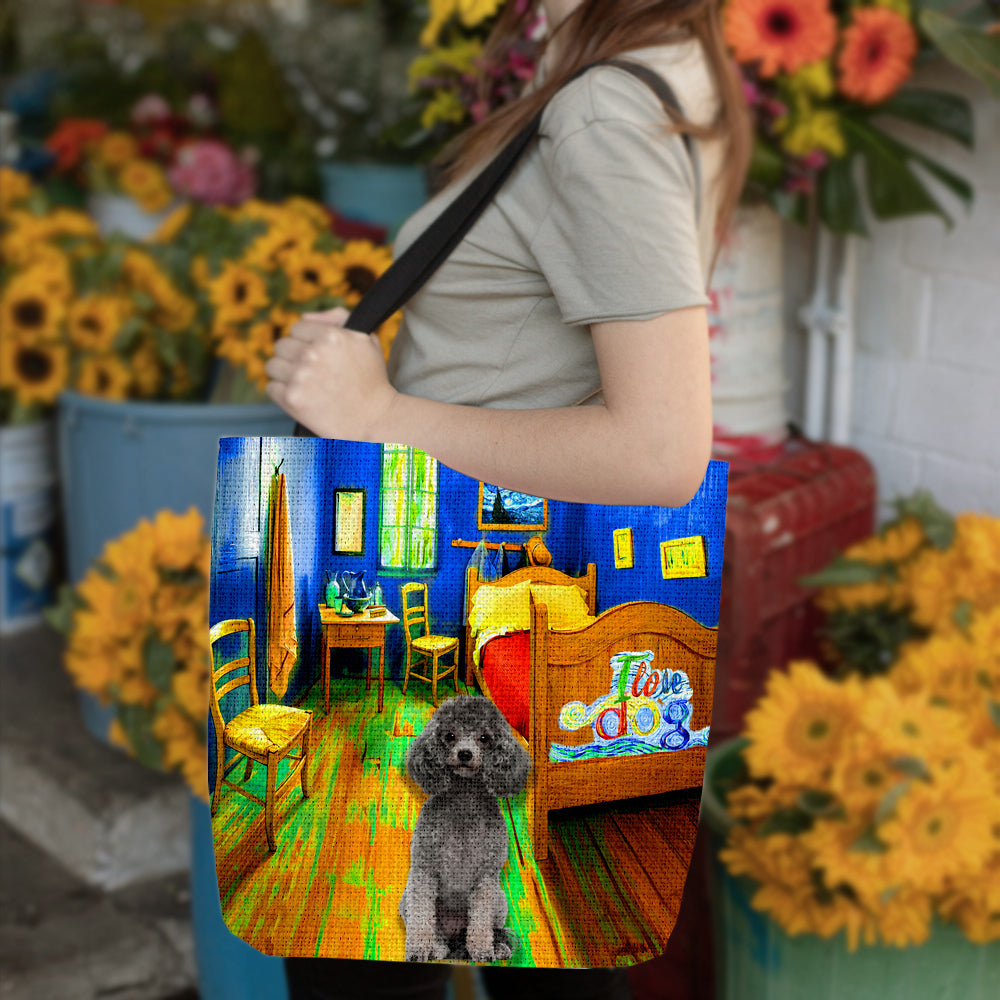 Poodle in the bedroom 2-Cloth Tote Bag