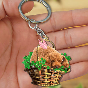 Poodle (2)-Sleeping Lucky Fairy Flat Acrylic Keychain