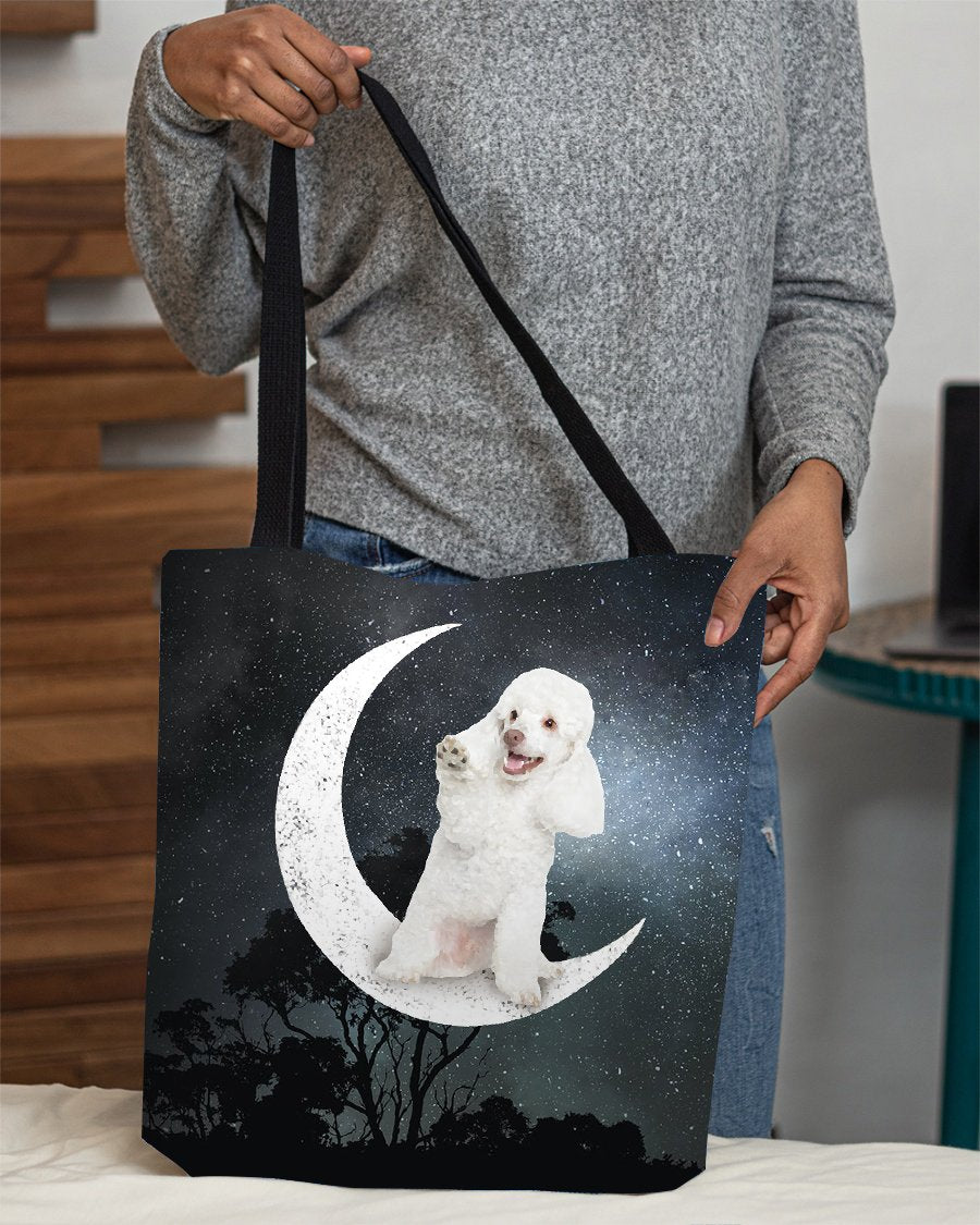 Poodle (3)-Sit On The Moon-Cloth Tote Bag