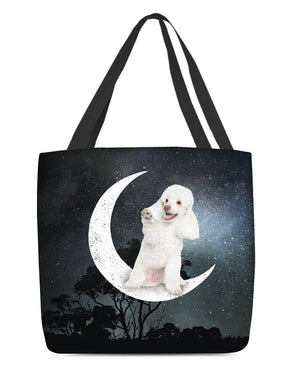 Poodle (3)-Sit On The Moon-Cloth Tote Bag