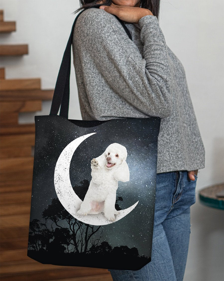 Poodle (3)-Sit On The Moon-Cloth Tote Bag