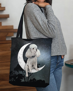 Poodle(4)-Sit On The Moon-Cloth Tote Bag