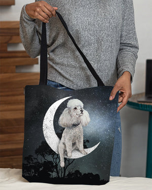 Poodle(4)-Sit On The Moon-Cloth Tote Bag