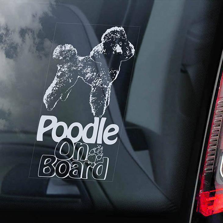 Poodle on Board-Car Window Sticker-Dog Sign Decal
