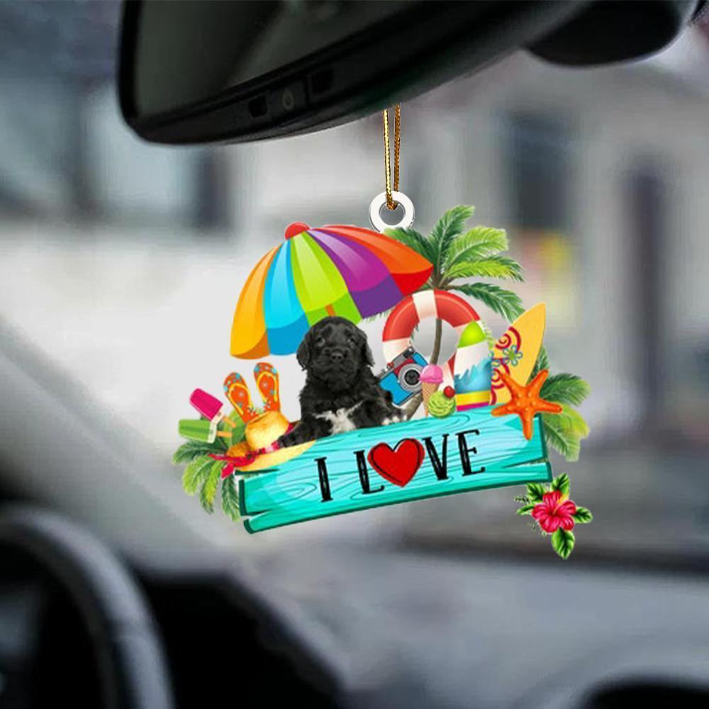 Portuguese Water-I Love Summer-Two Sided Ornament