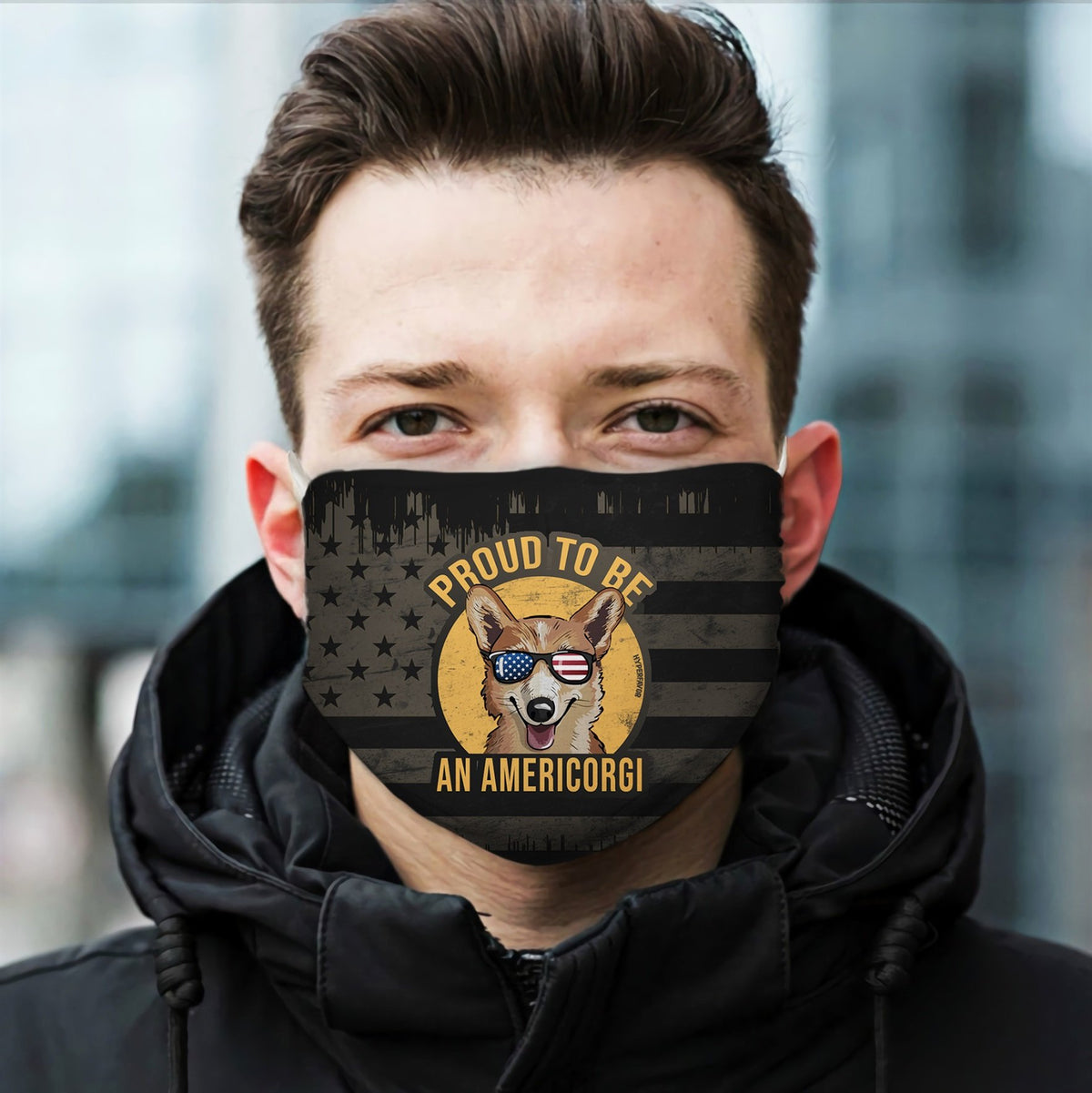 Proud to be an AmeriCorgi EZ17 2905 Face Mask