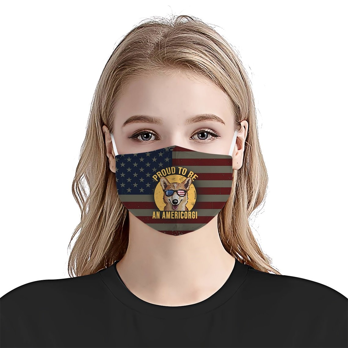 Proud to be an AmeriCorgi EZ17 2905 Face Mask