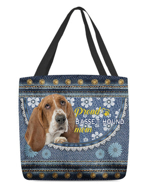 Pround Basset hound mom-Cloth Tote Bag