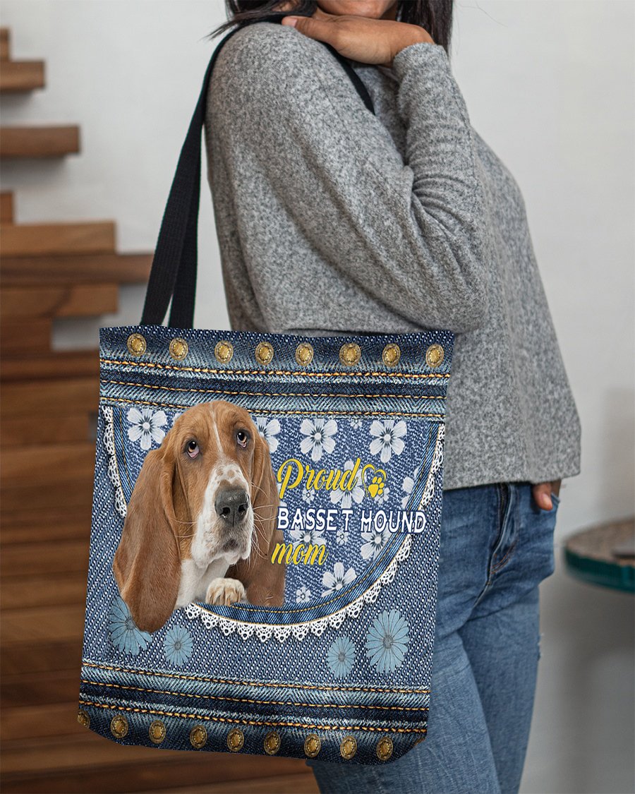 Pround Basset hound mom-Cloth Tote Bag