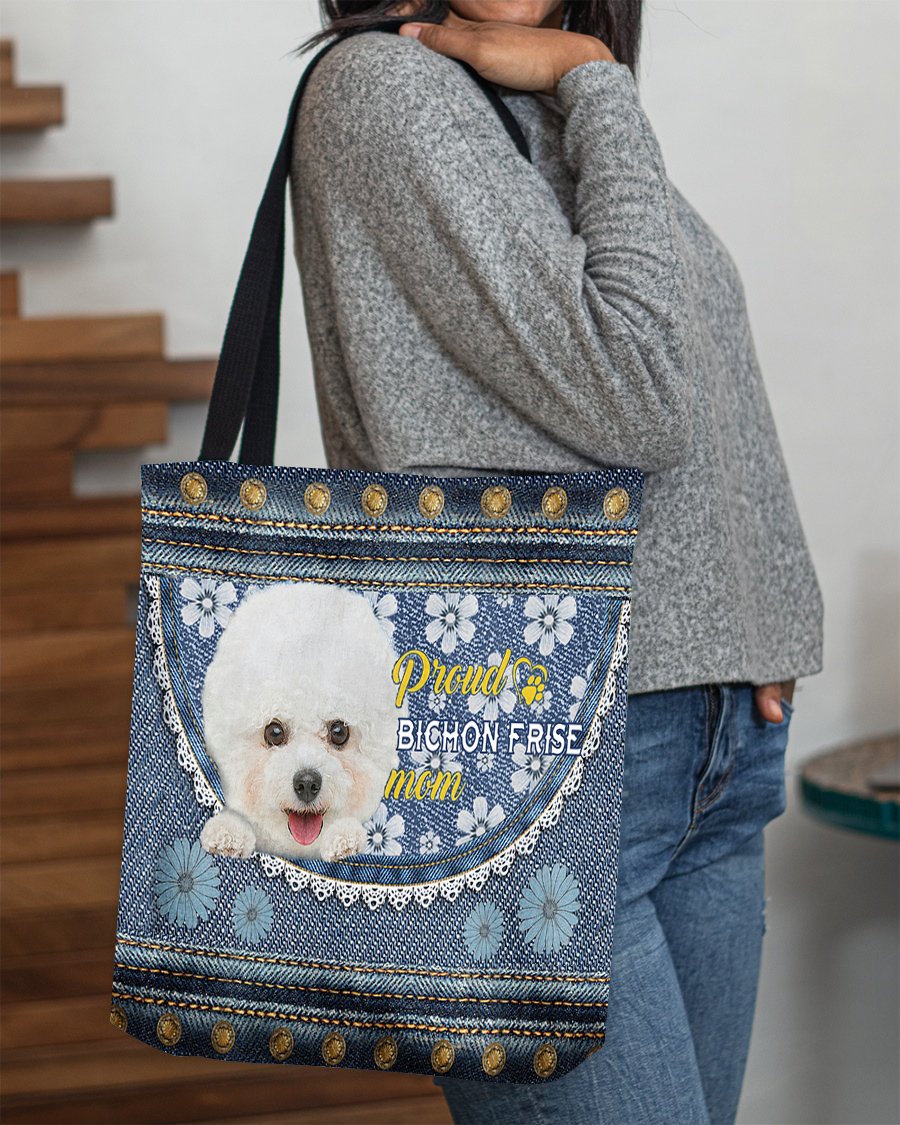 Pround Bichon frise mom-Cloth Tote Bag