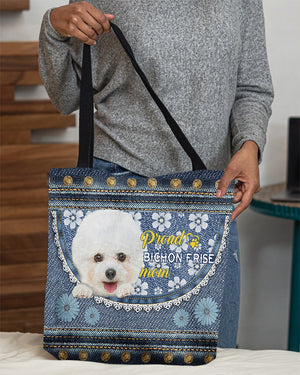 Pround Bichon frise mom-Cloth Tote Bag