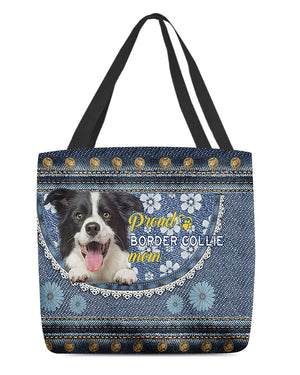 Pround Border collie mom-Cloth Tote Bag