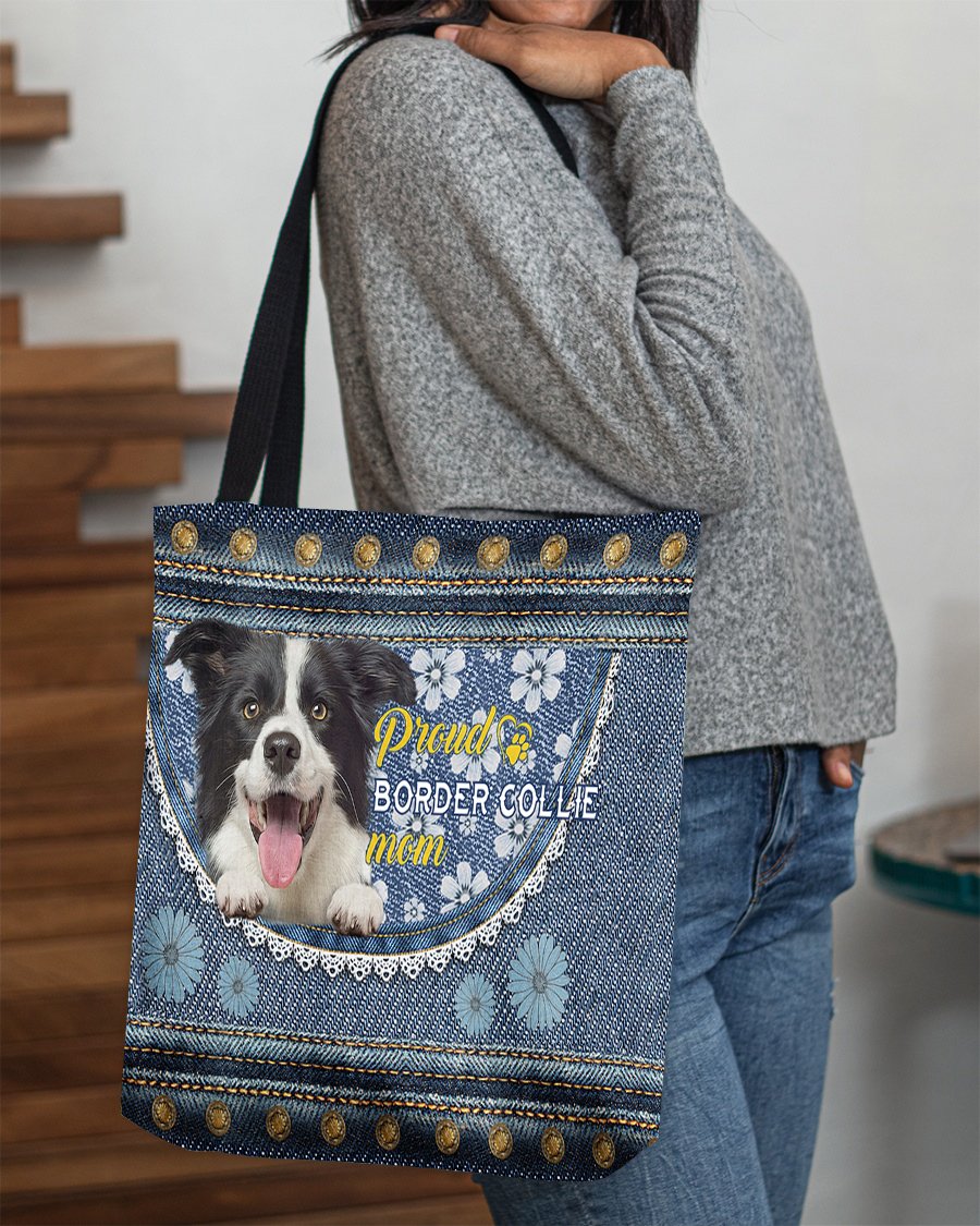 Pround Border collie mom-Cloth Tote Bag