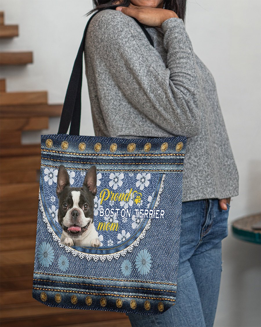 Pround Boston terrier mom-Cloth Tote Bag