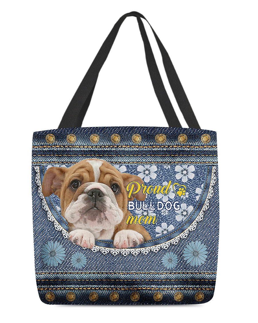 Pround Bulldog mom-Cloth Tote Bag